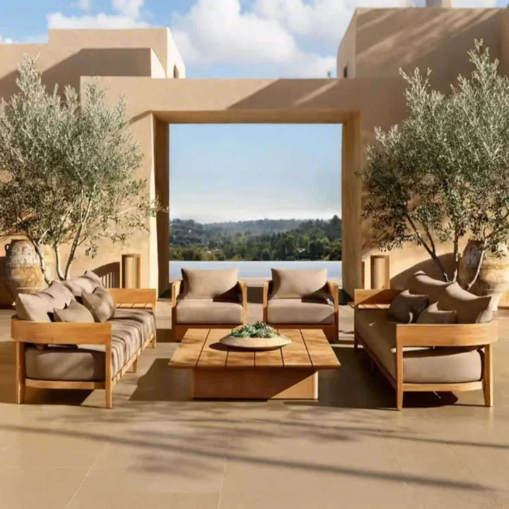 

Высококачественный диван для гостиничной террасы, подушка, садовый диван, уличная мебель из тикового дерева