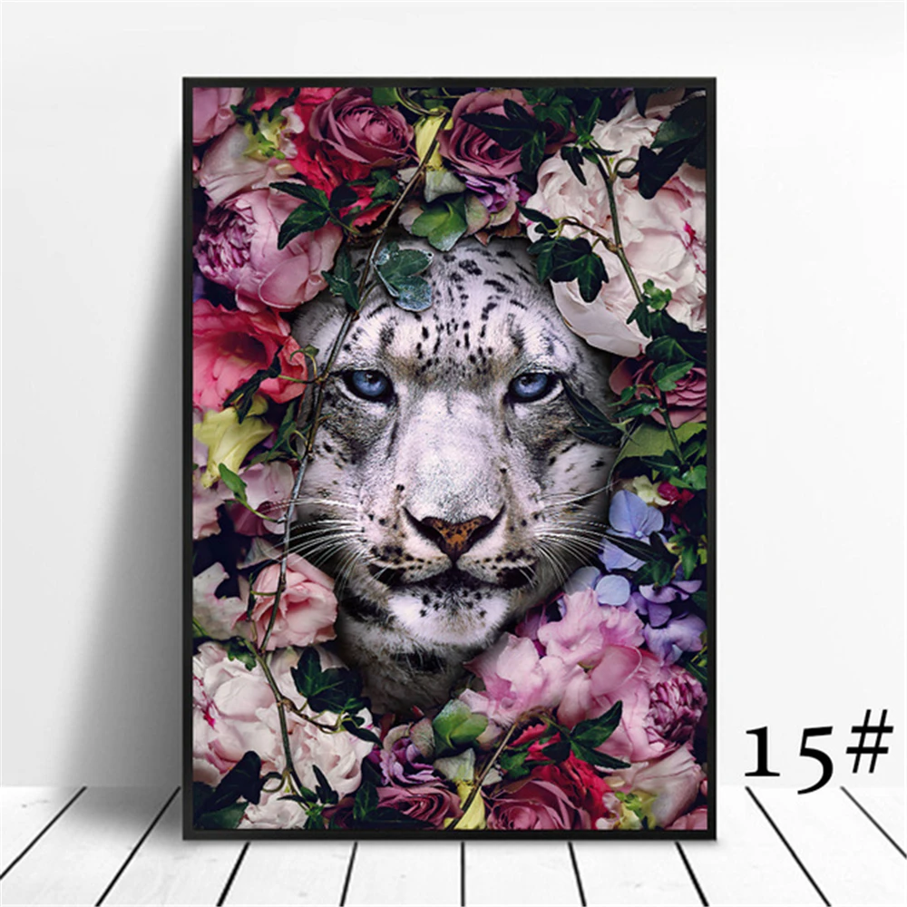 Animal Flower Lion Tiger Elephant Elk Orangutan DIY Embroidery Cross Stitch 11CT Kits Needlework Craft Set           Sell