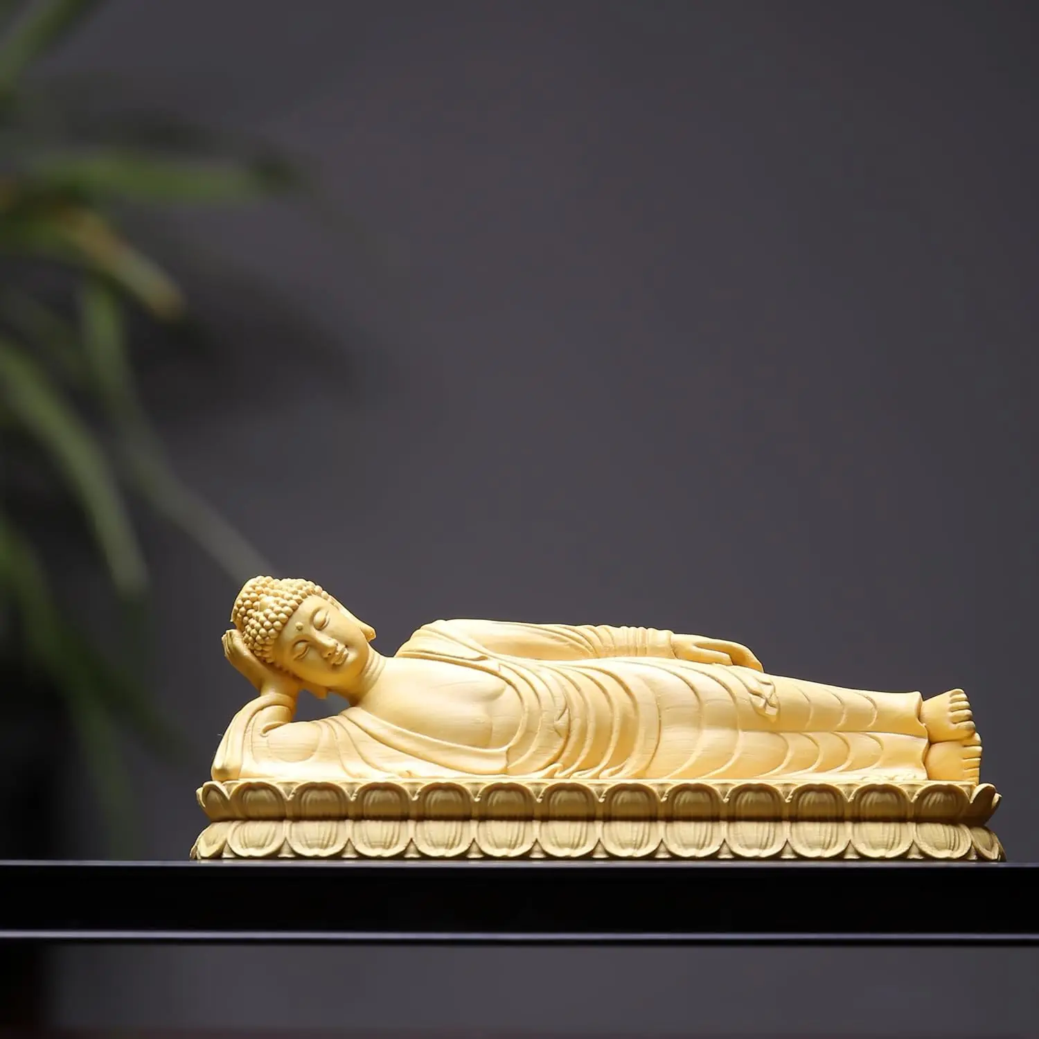 

Статуэтка Лежащего Будды (Шакьямуни Паринирвана), ручная работа из самшита. Фигурка, орнамент для медитации. Дом, алтарь, офис, стол. Декор.