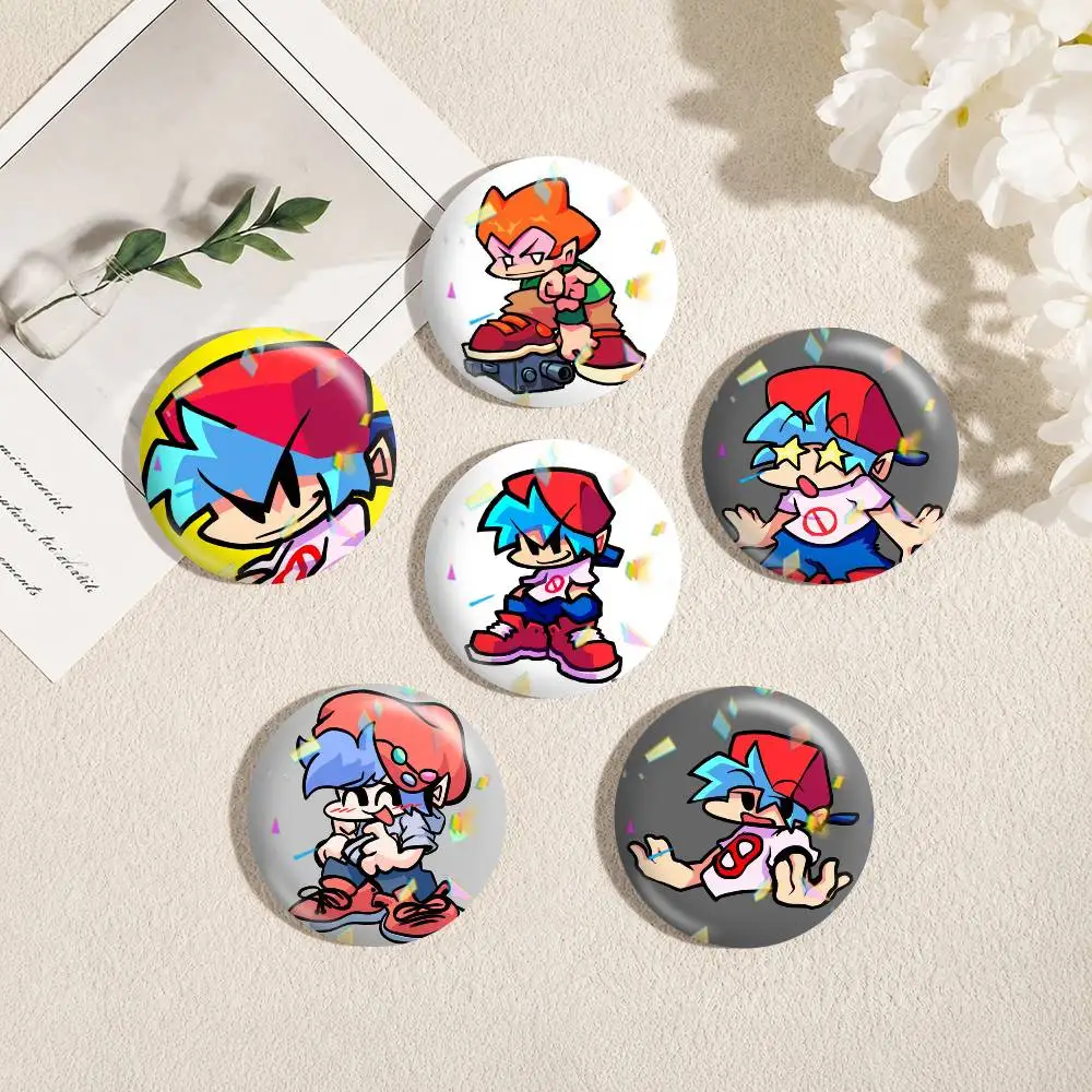 FNF BF Game Friday Night Funkin  25mm 32mm 44mm 58mm 75mm Brooches Badges Pins for Accessories Gift