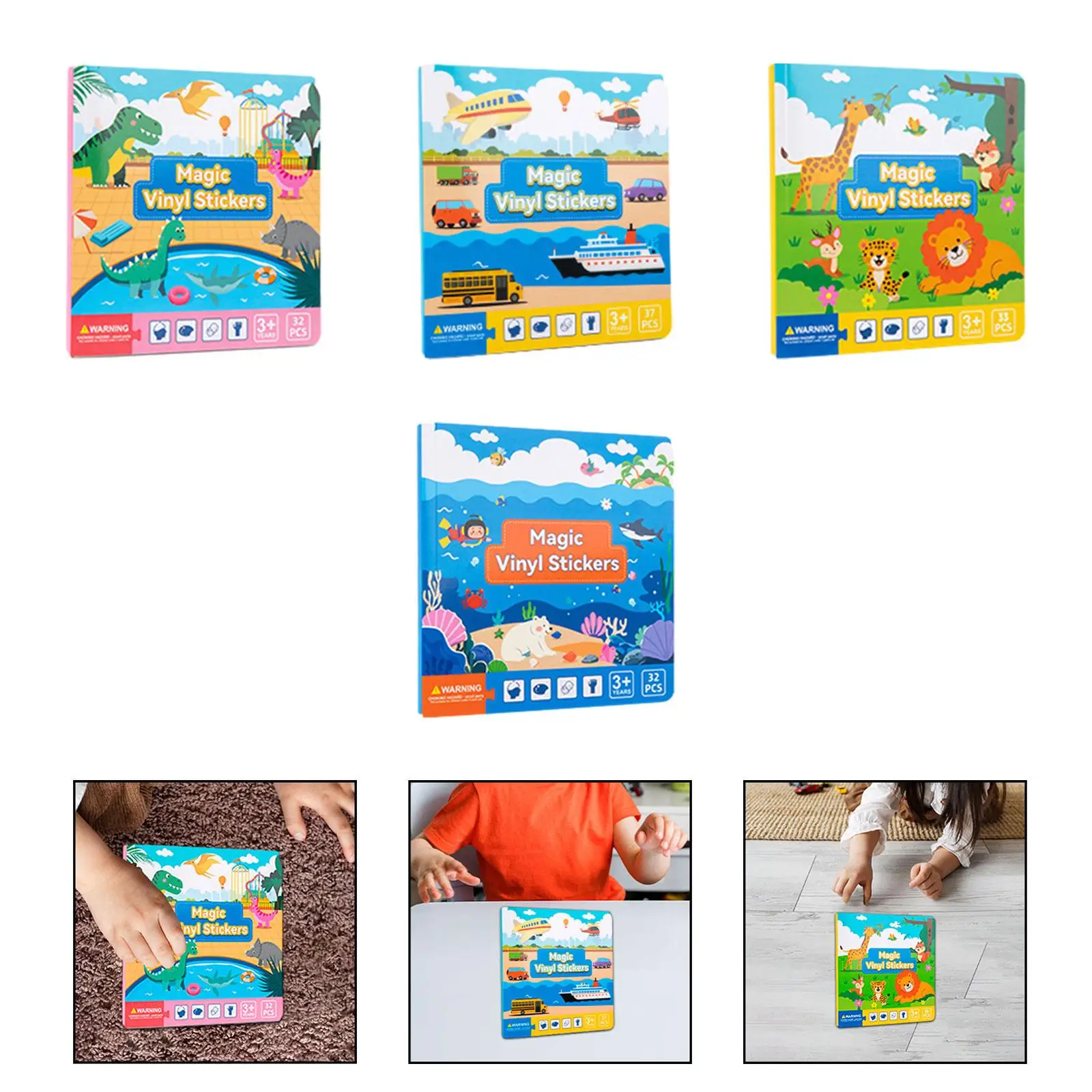 

Kids Stickers Book Boys Girls Early Educational Book for Home Trip Toddlers