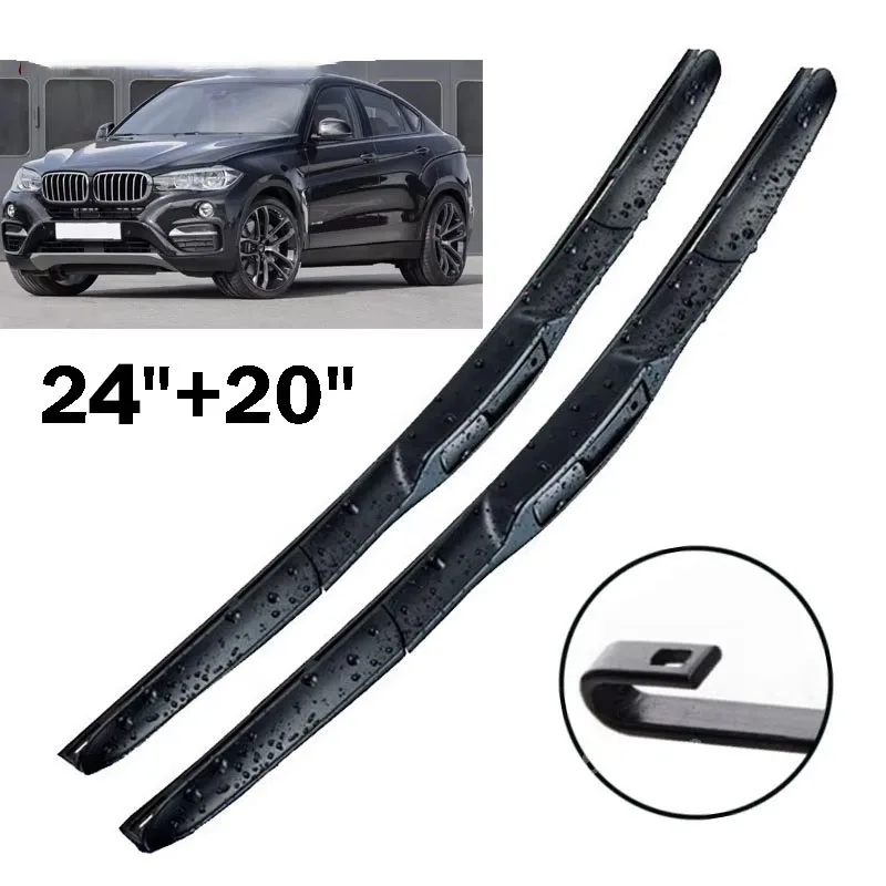 

Wiper Front Wiper Blades For BMW X6 F16 2014 - 2017 Windshield Windscreen Clean Window Car Rain Brushes Natrue 24"+20"