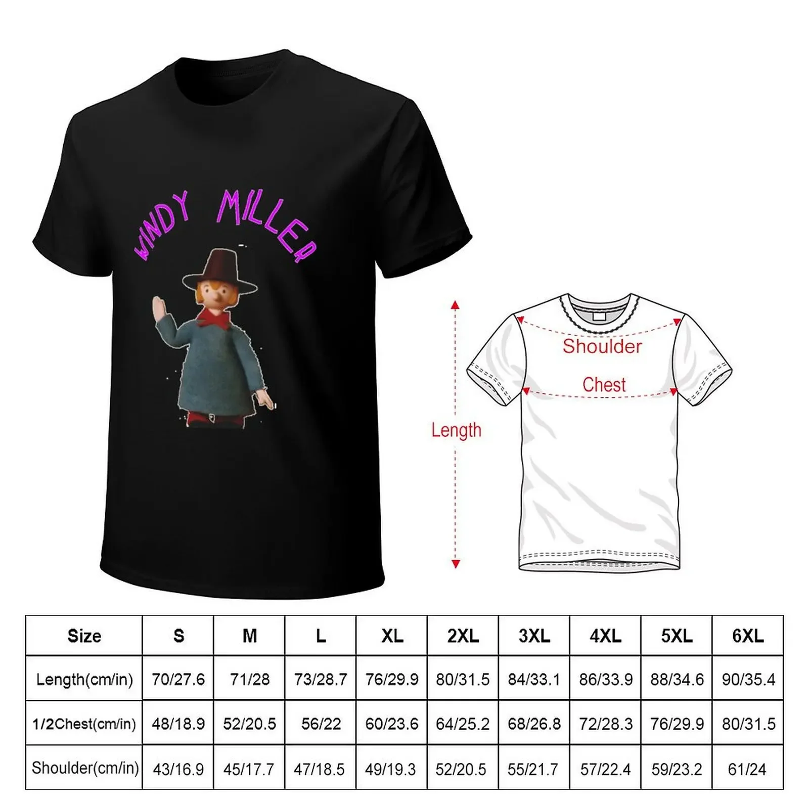 Windy Miller Camberwick Green Classic T-shirt quick drying plain summer tops heavy weight t shirts for men