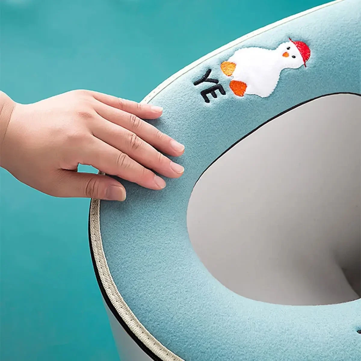 Cuscino per sedile WC 1PC, cuscino per WC in peluche per uso domestico, copriwater, cuscino ad anello per sedile WC in peluche universale per tutte le stagioni