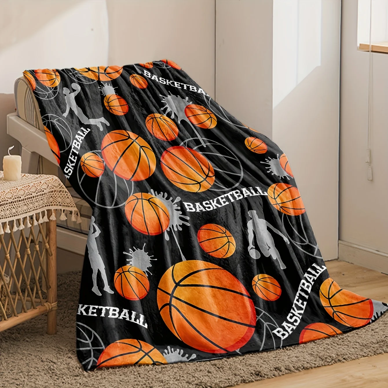 Customize A Flannel Basketball Blanket Gift, Suitable for Both Men And Women, Perfect for Sports Enthusiasts And Players' Teams,