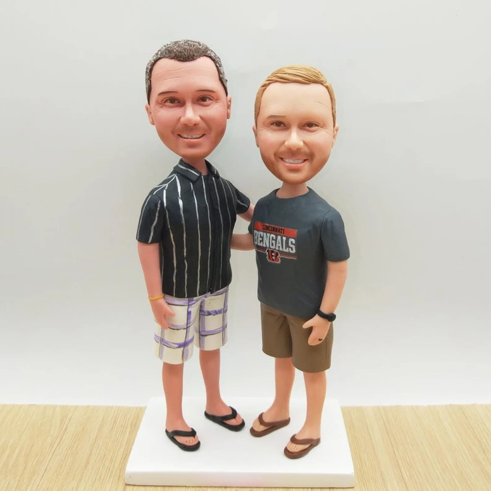 

Handmade Custom Bobble Head Custom Bobblehead from Photo Clay Figurine Unique Gift for Him Her Couple Wedding Anniversary