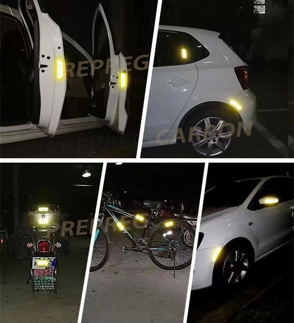 10Pcs 자동차 범퍼 반사 스티커 반사 경고 스트립 테이프 보안 반사판 스티커 데칼 안전... - 5