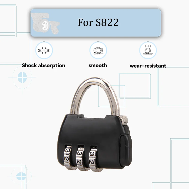 For S822 New Mini Padlock 3-Digit Combination Lock Portable Travel Lock Luggage Backpack Lock Dorm Gym Locker Lock