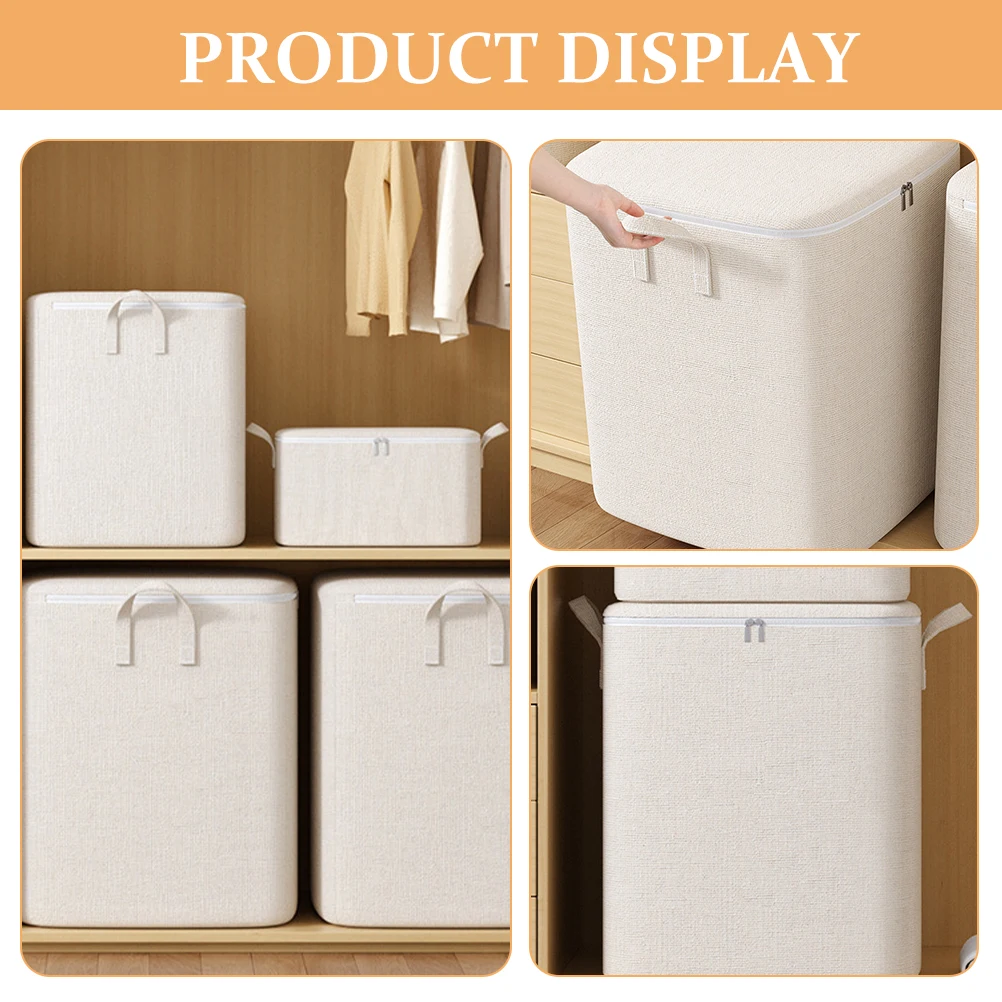

Extra Large Capacity Clothes Storage Bag Zipper Home Organizer Quilt Storage Bin Portable Moving Bag For Household Travel Use