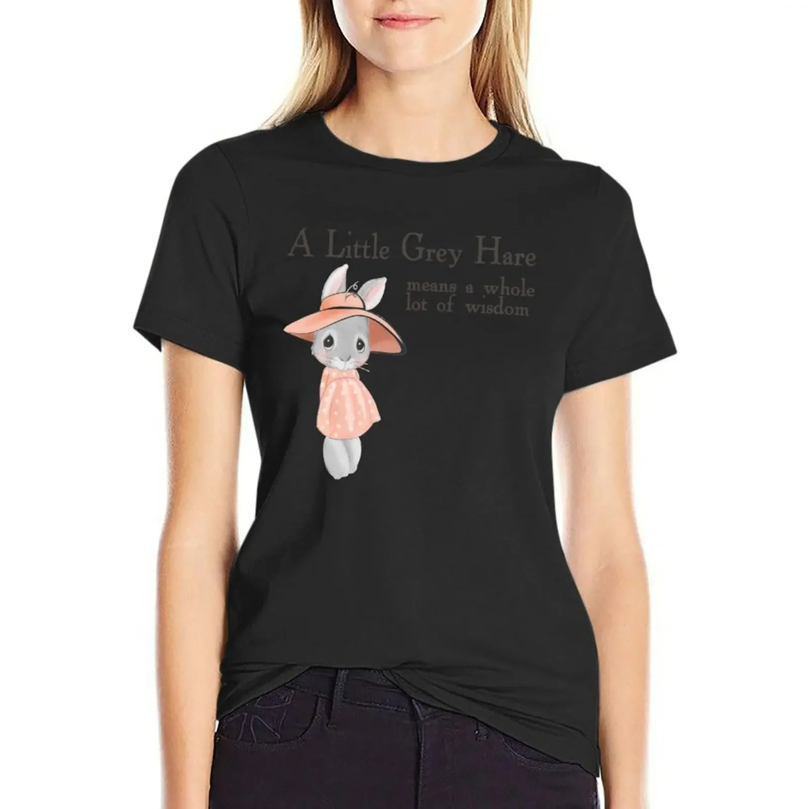

A little grey hare wisdom T-Shirt customs Female clothing cute clothes plain tshirts for Women