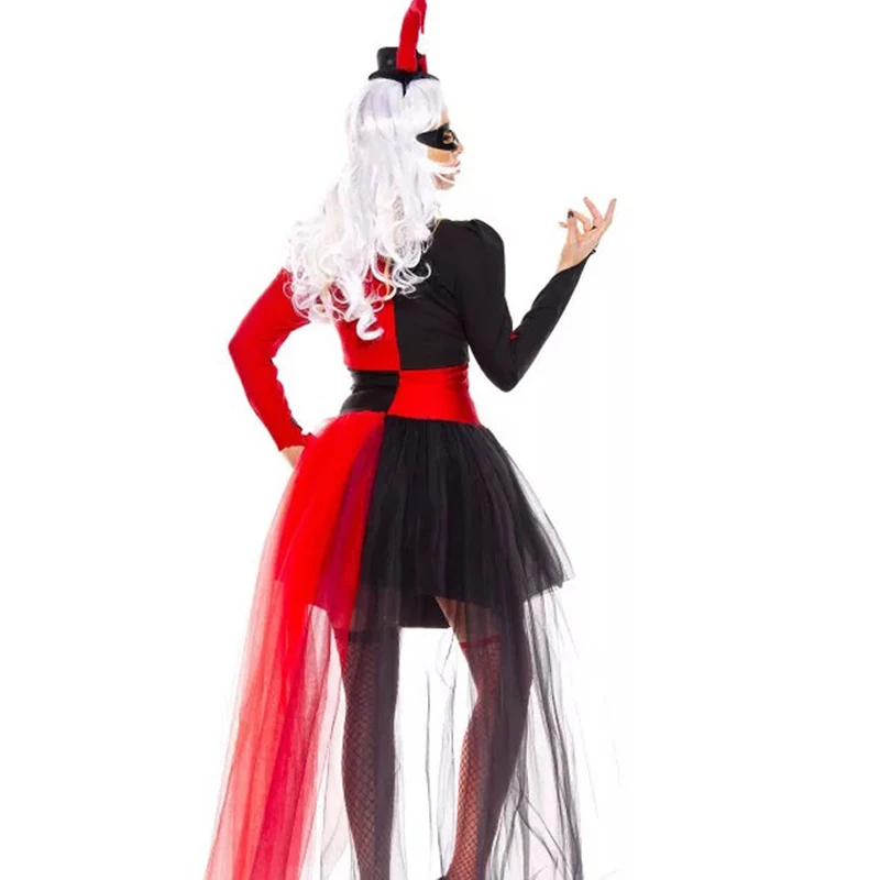 Halloween Clown Costume Circus Clown Costumes Adult Circus Harley Costume Masquerade Uniforms Fancy Dress