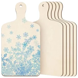 3/6Pcs Wood Toys Graffiti Chopping Board Christmas children graffiti painting Craft Mini Cutting Boards Wooden Blank Trays