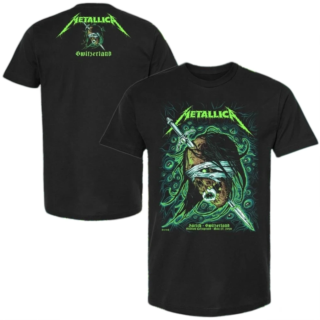 Camiseta Metallica M72 World Tour 2026 Merch Zürich Suiza, camisetas de algodón Unisex para hombres y mujeres, camiseta informal Popular para fanáticos de Y2k