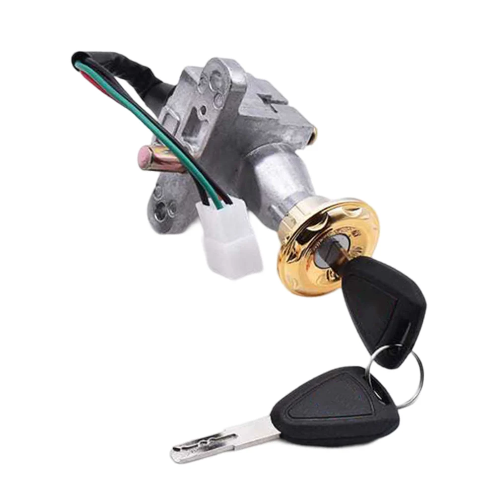 Motorcycle Modified Start Ignition Switch Key Ebike Switch 2/4 Wire Position For Electric Scooter E-Bike Lock+Key