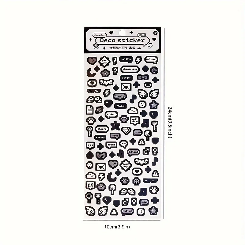 1 ورقة الكرتون لطيف بكسل القلب ملصقات الزخرفية DIY بها بنفسك بطاقات الصور Carft سجل القصاصات مذكرات المخططين ملصق