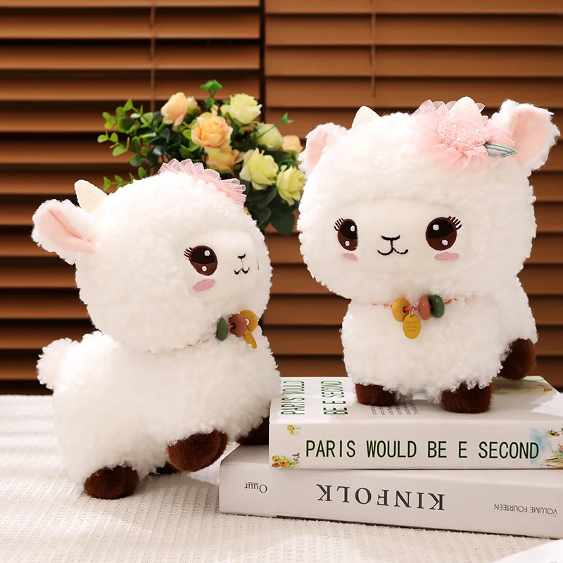 

Super Soft 25/30cm Standing White Sheep Plush Animal Dolls Big Eyes Baby Comfort Toys Pillows Back Cushion Christmas Gifts Decor