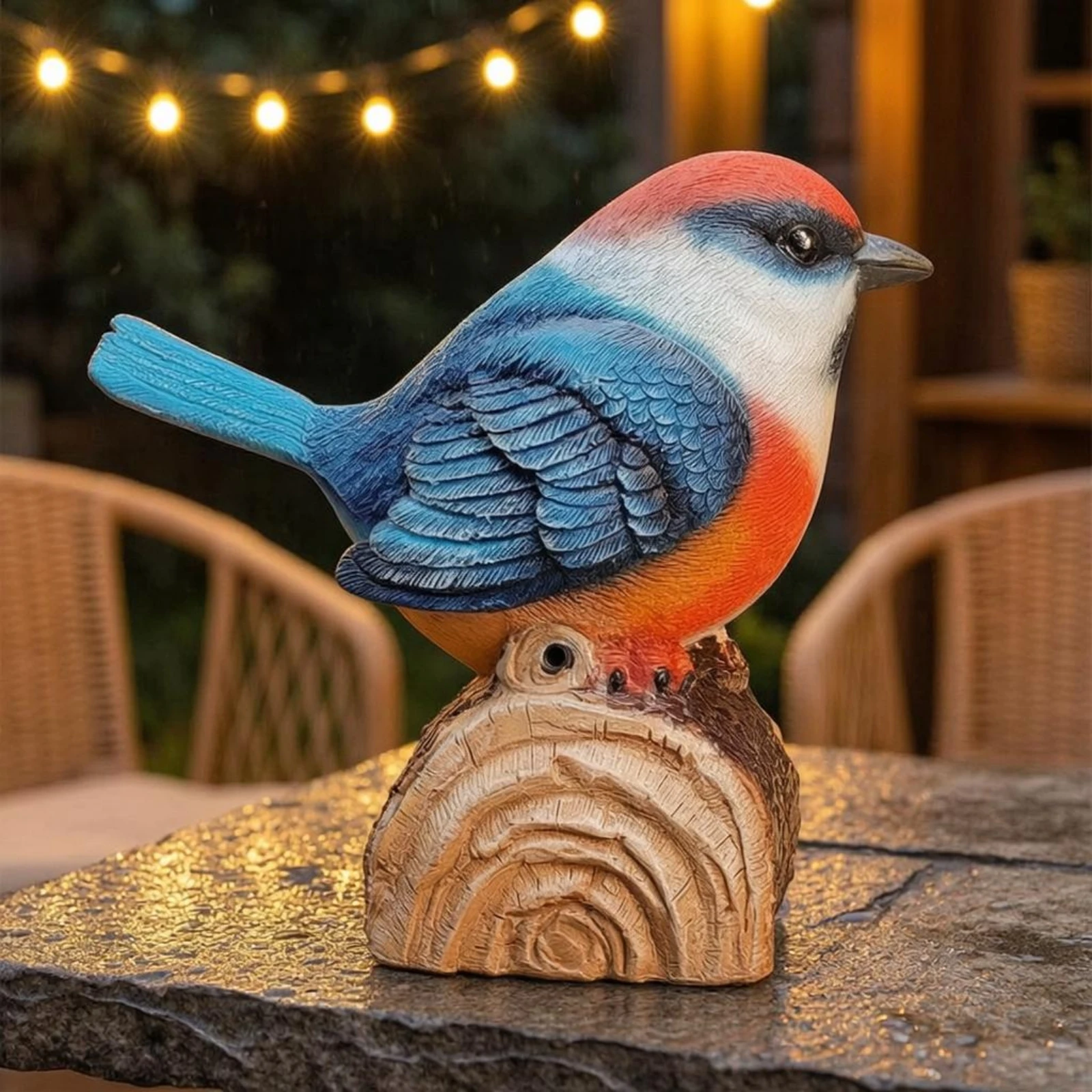 Sound-Activated Bird Ornament Lightweight Resin Bird Ornament Garden Decoration Lifelike Seasonal Decor Artisanal Look