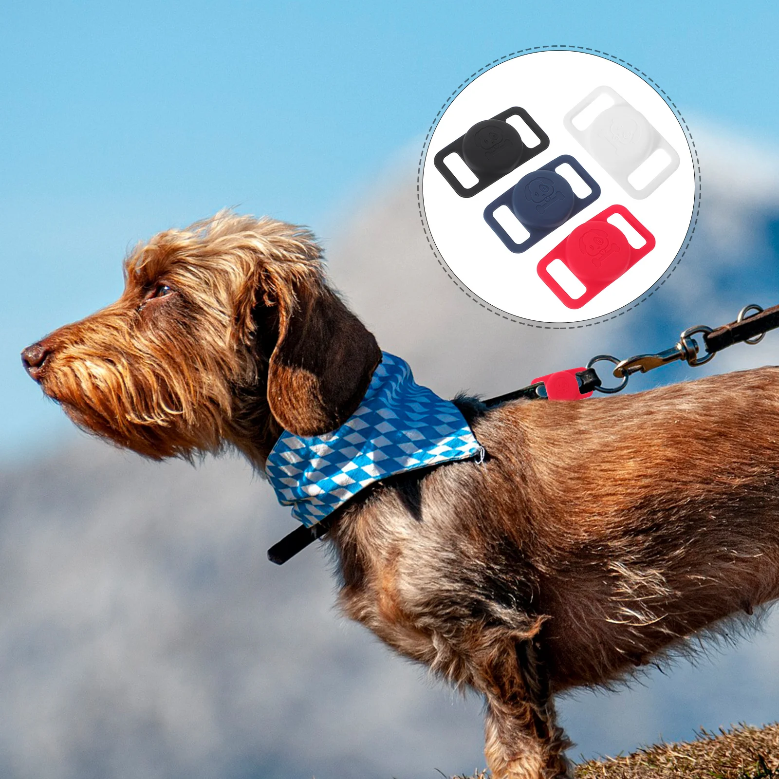 

4Pcs Silicone Protective Covers for Pet Locator Shockproof Lightweight Protective Cases Tracer Sleeve Compatible for Airtag