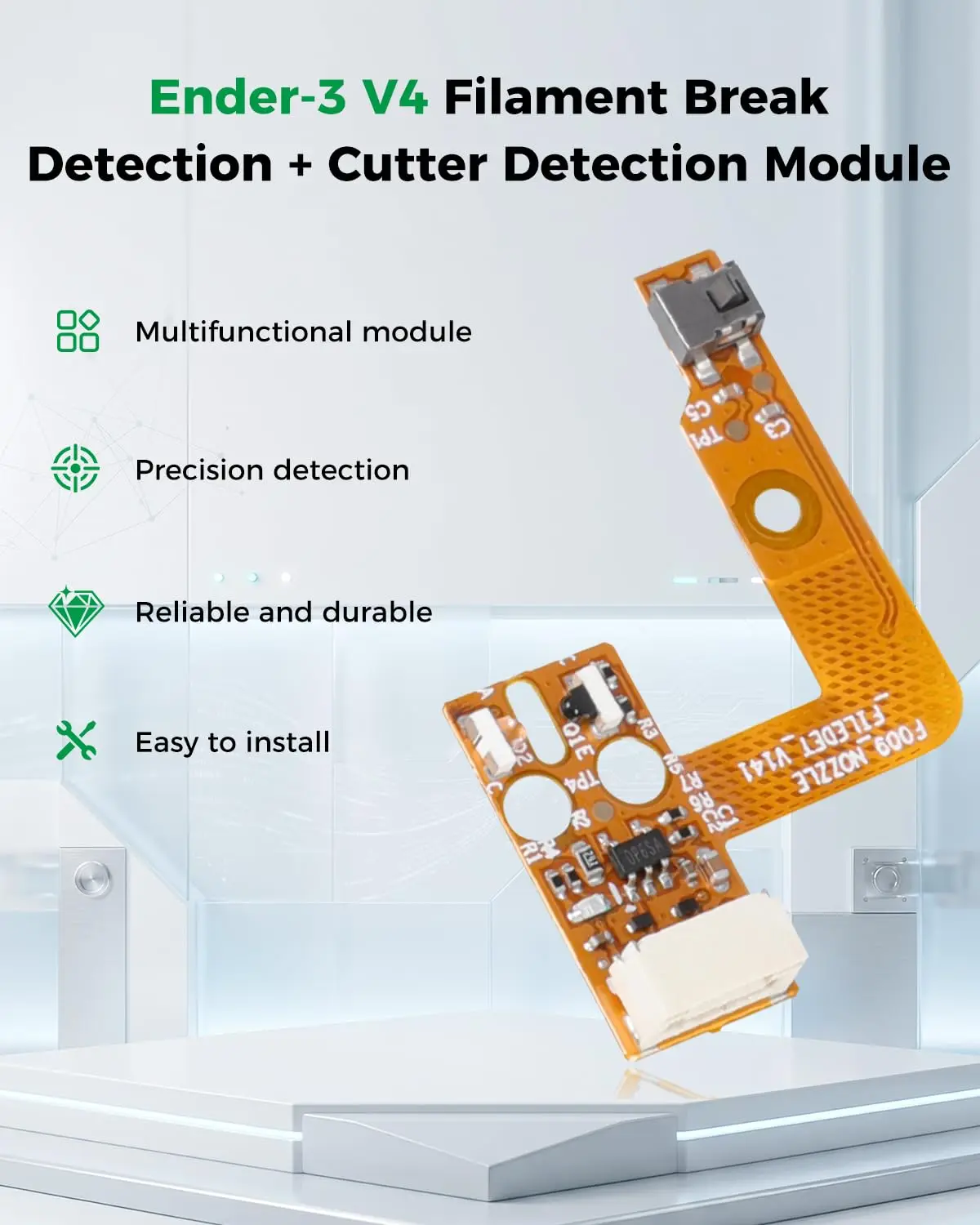 Creality Official Ender 3 V4 Filament Break and Cutter Detection Module 1/2PC Dual Function Filament Sensor Board for 3d Printer