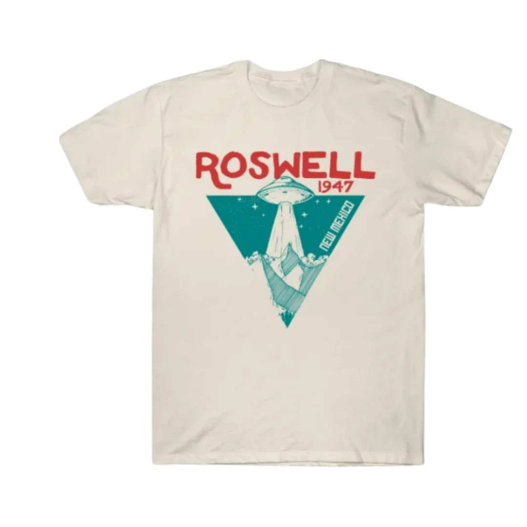 Roswell New Mexico 1947 Ufo Beam Flying Saucer Abduction T-Shirt Unisex Loose Customization For Men And Women