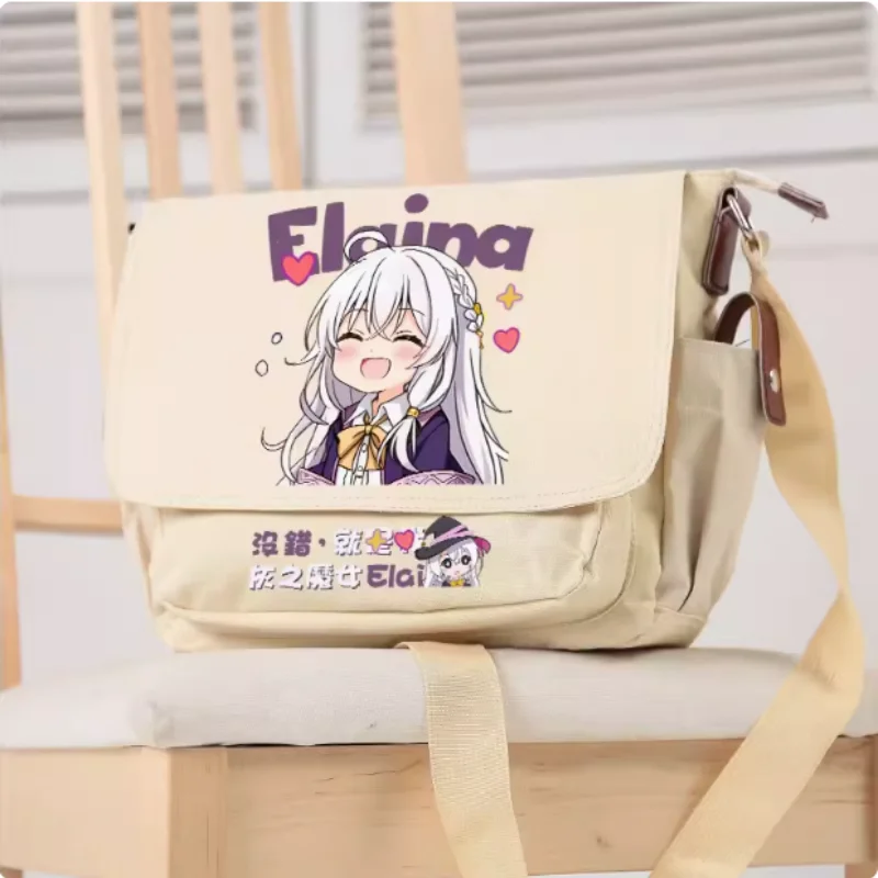 

Anime The Journey Of Elaina Canvas Bags School Bag Unisex Messenger Bag Fashion Shoulder Bag 2656