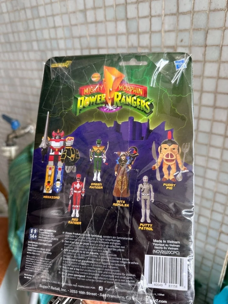 Em estoque Super7 Mighty Morphin Power Rangers Carded Series 1 - Conjunto de presente modelo Dragonzord, Red Ranger e Rita Repulsa