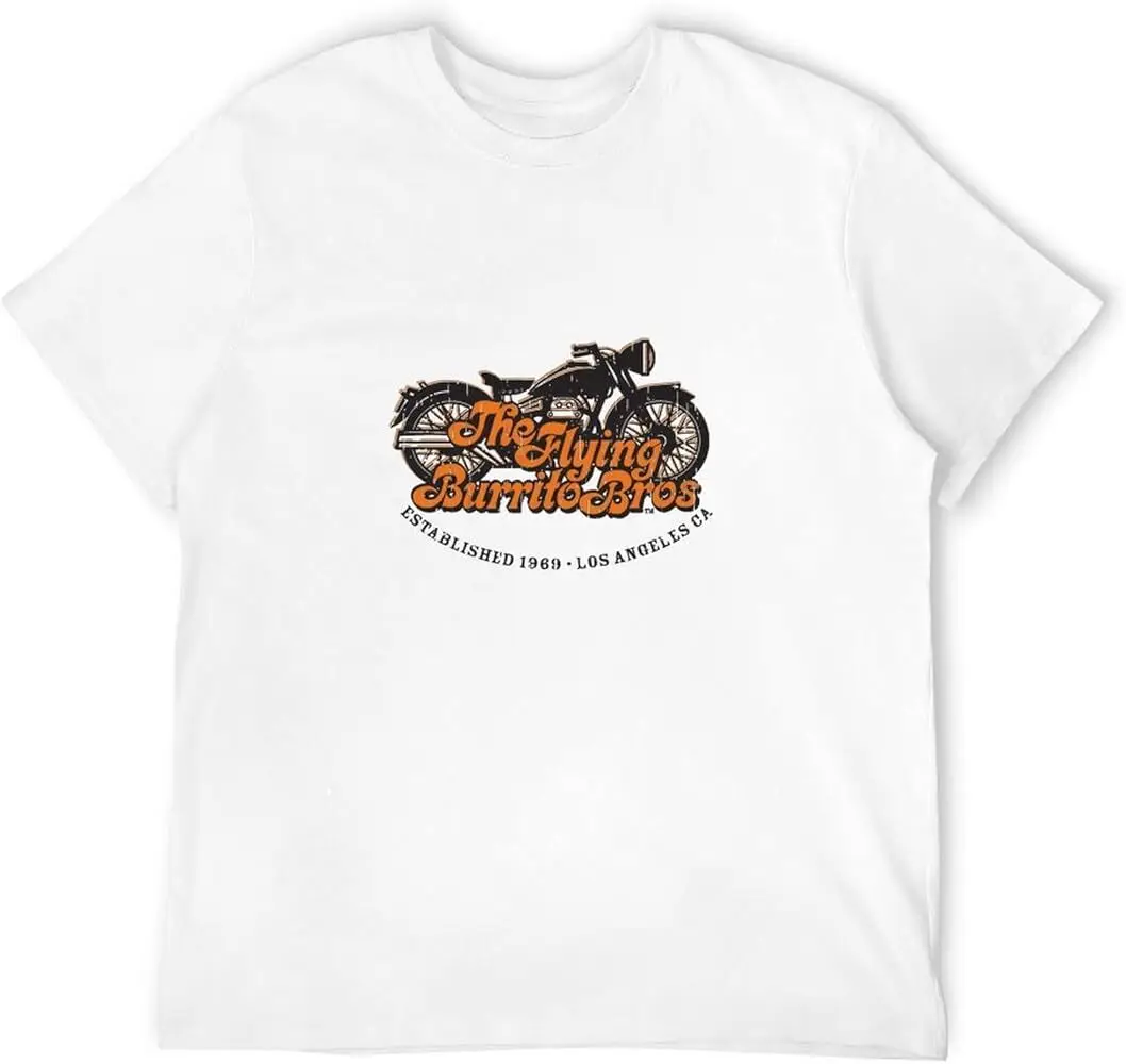 Vtg The Flying Burrito Bros Band Cotton T Shirt For Men White All Size KN072