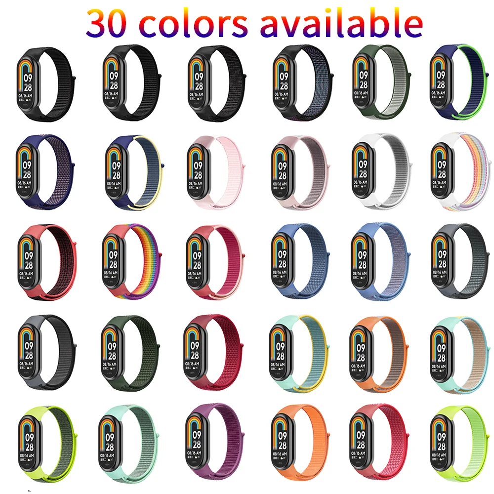 Correa de nailon para xiaomi mi band 8  9, correa de reloj suave, pulsera deportiva, accesorios para Mi band 8