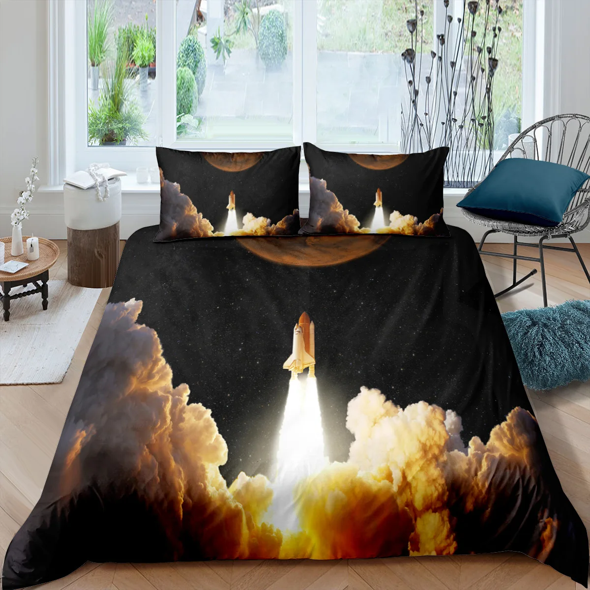 Airplane Fighter Duvet Cover King/Queen Size,flying Fighter Jet Bedding Set for Kids Teens Boys,modern Cool Airplane Quilt Cover