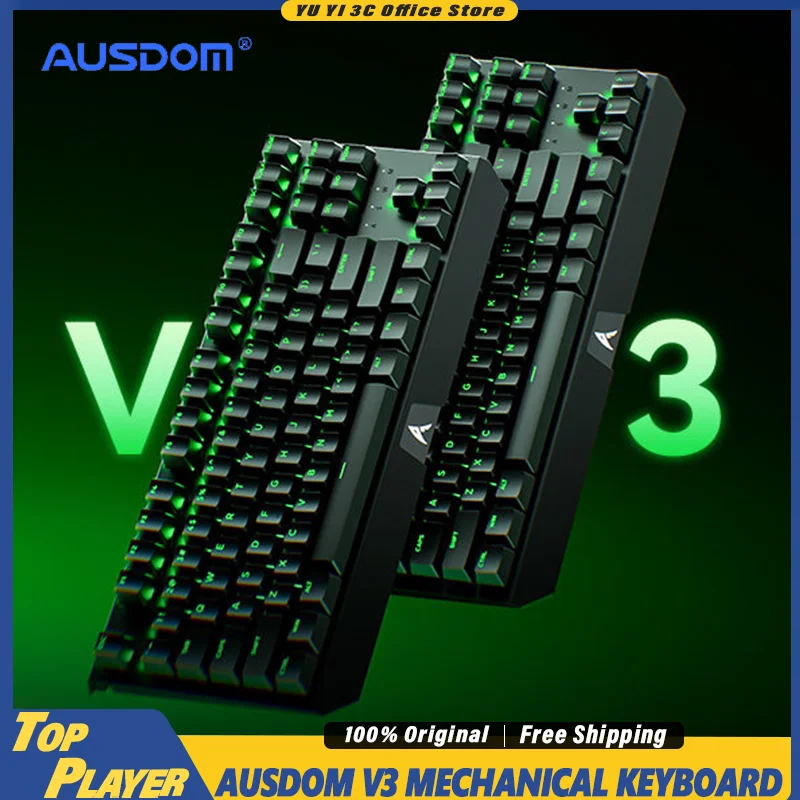

Ausdom Black Widow V3 Mechanical Keyboard Wired Hot Swappable Rgb Backlit Competitive Gaming For E Sports Valorant Enthusiasts