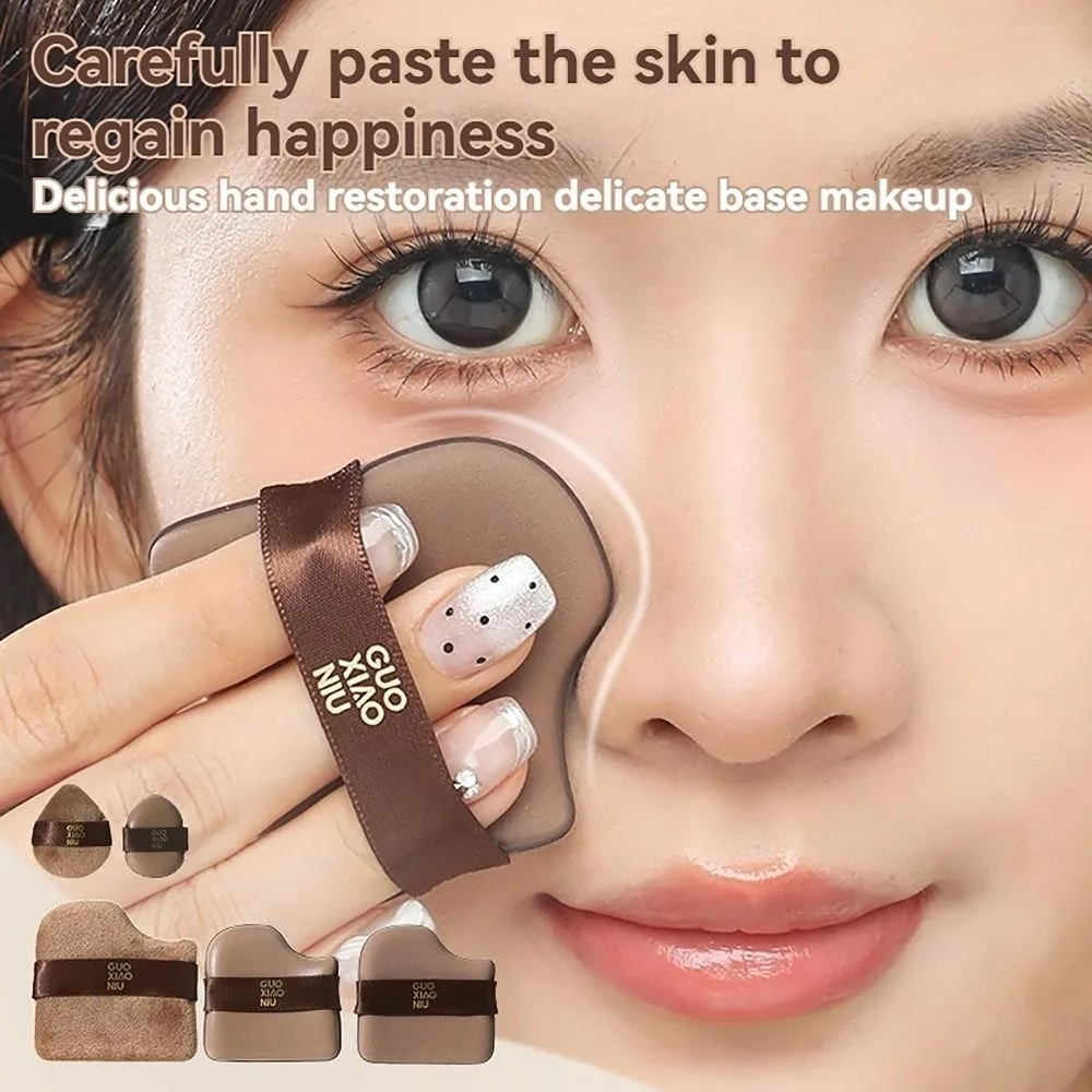 6pcs Mini Makeup Blender Puffs Chocolate Color Quick Blending Powder Puff Soft Makeup Tool Cosmetic Tool For Woman Beauty