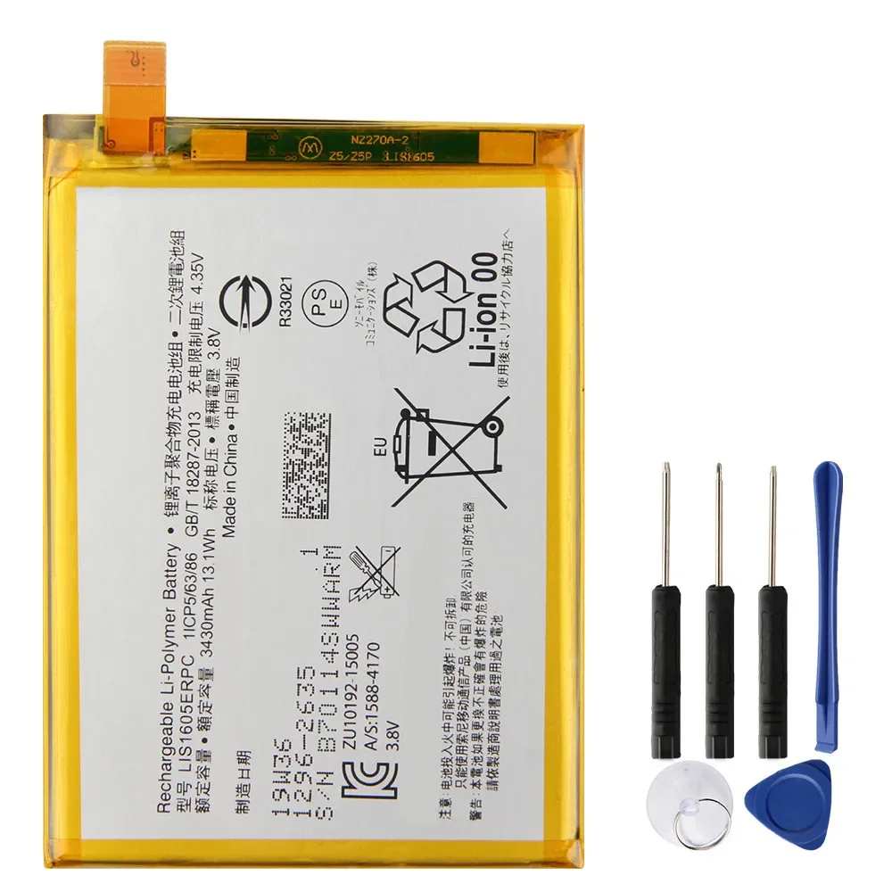 Replacement Phone Battery LIS1605ERPC For Sony Xperia Z5 Premium Z5P Dual E6853 E68833 430mAh динамик слуховой basemarket для sony e6853 xperia z5 premium