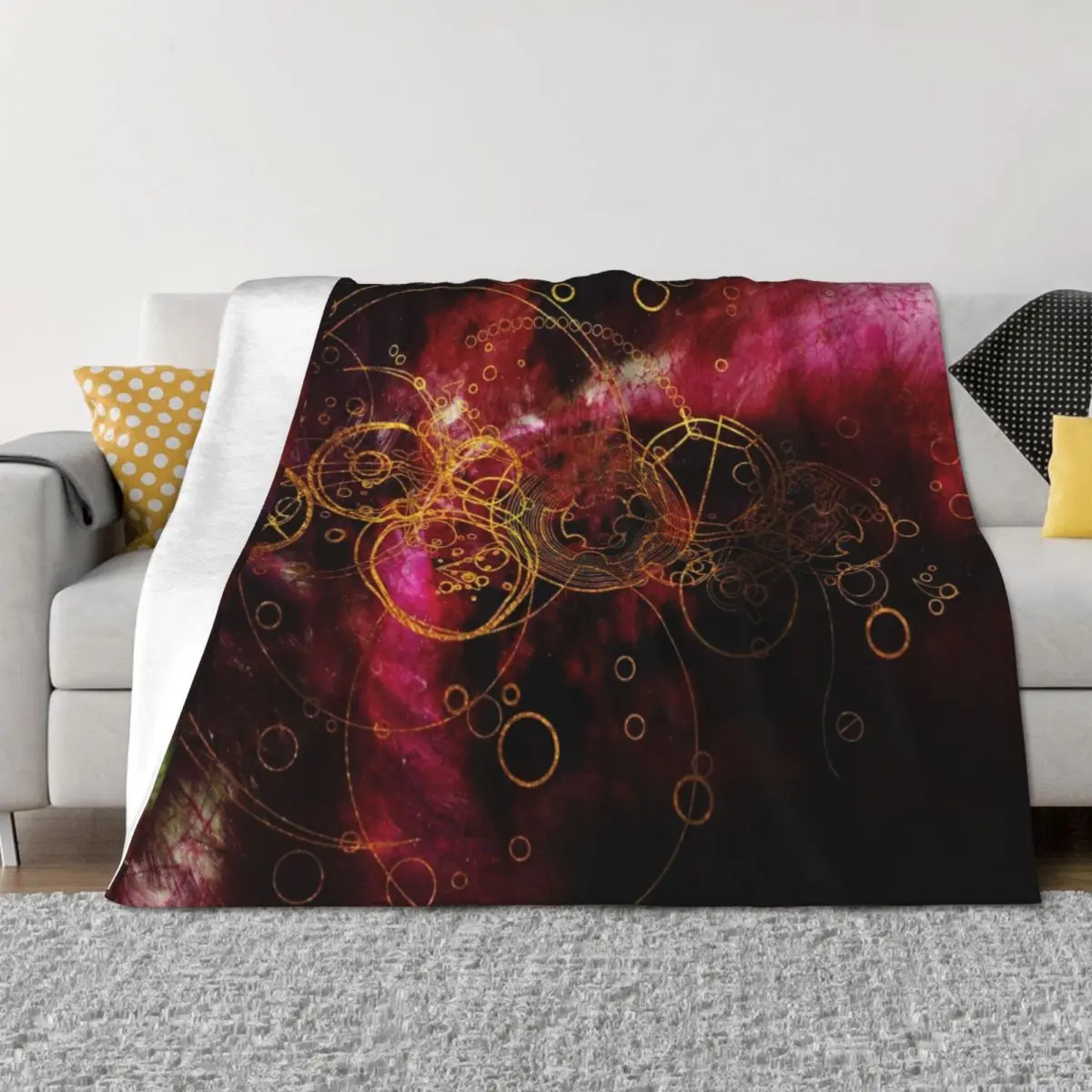 

ClockWork Writing Red Throw Blanket Blankets For Sofas Summer Decorative Sofa Personalized Gift Blankets