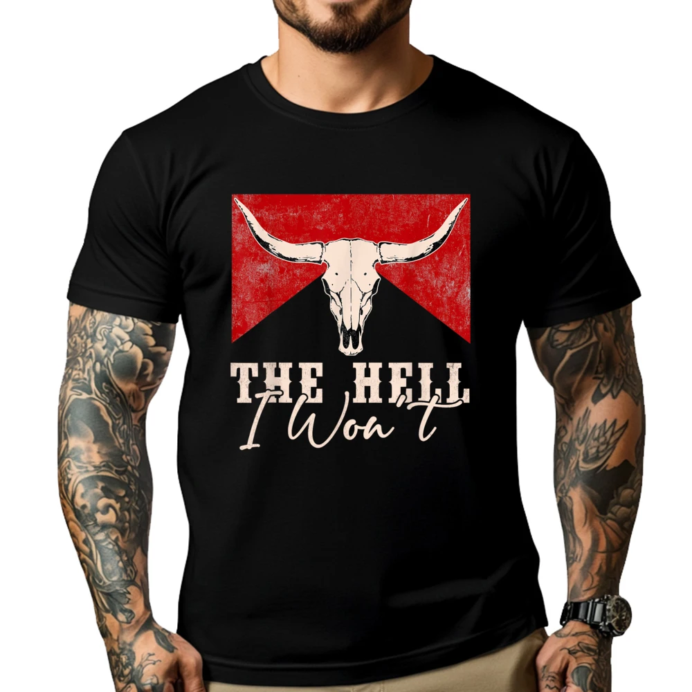 

The Hell I Won It Western Outfits Graphic T Shirts 100% Cotton Graphic T Shirts Birthday Fashion T Shirt Men Christmas