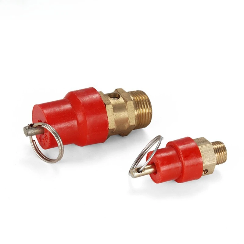 Red Head Pull Ring Safety Valve 8 Bar Pressure Relief Valve Air Compressor Accessory 1/4