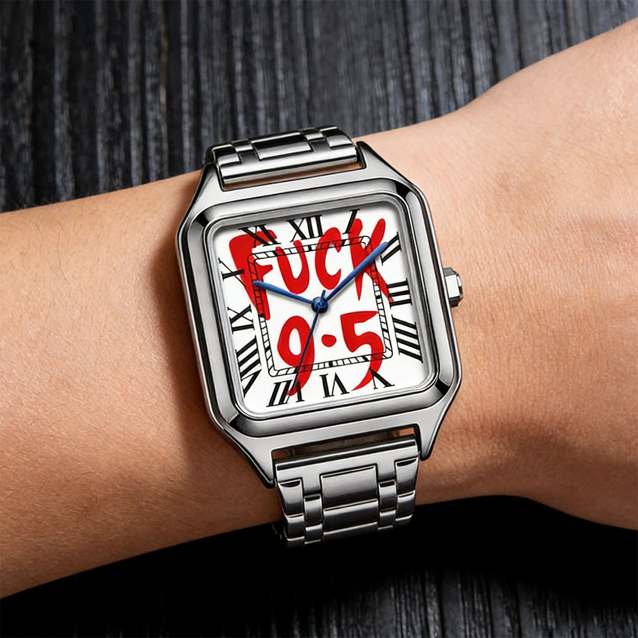 Sleek Minimalist Unisex Quartz Watch Square Dial Stainless Steel Alloy Steel Strap Elegant 3Atm Waterproof