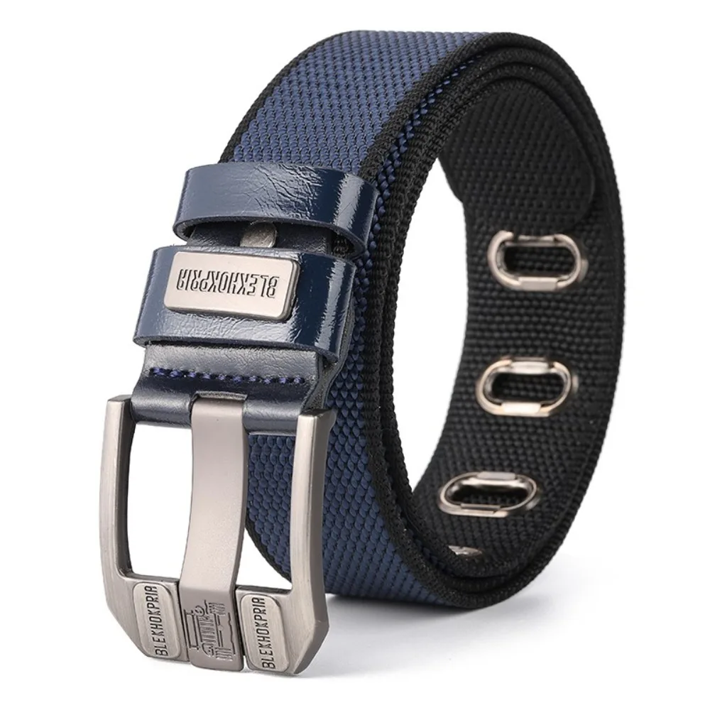 Retro Nylon Waistband Belt Alloy Needle Buckle Metal Buckle Waist Belt Gift Decorative Belt