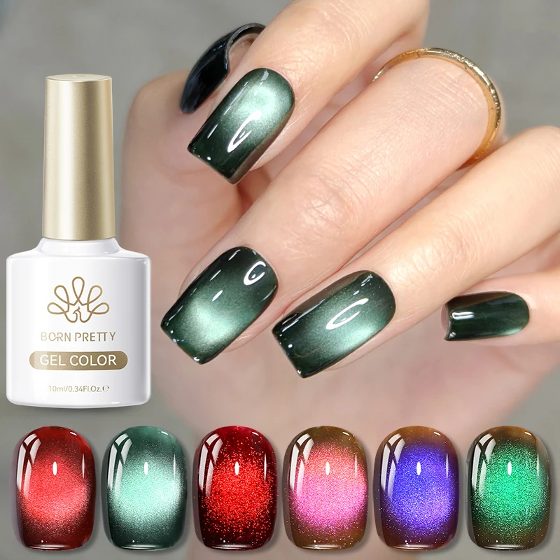 BORN PRETTY 10ml Dark Red Pink Green Cat Magnetic Gel Nail Polish Semi Permanent Soak Off UV LED Varnish Nail Art Manicure
