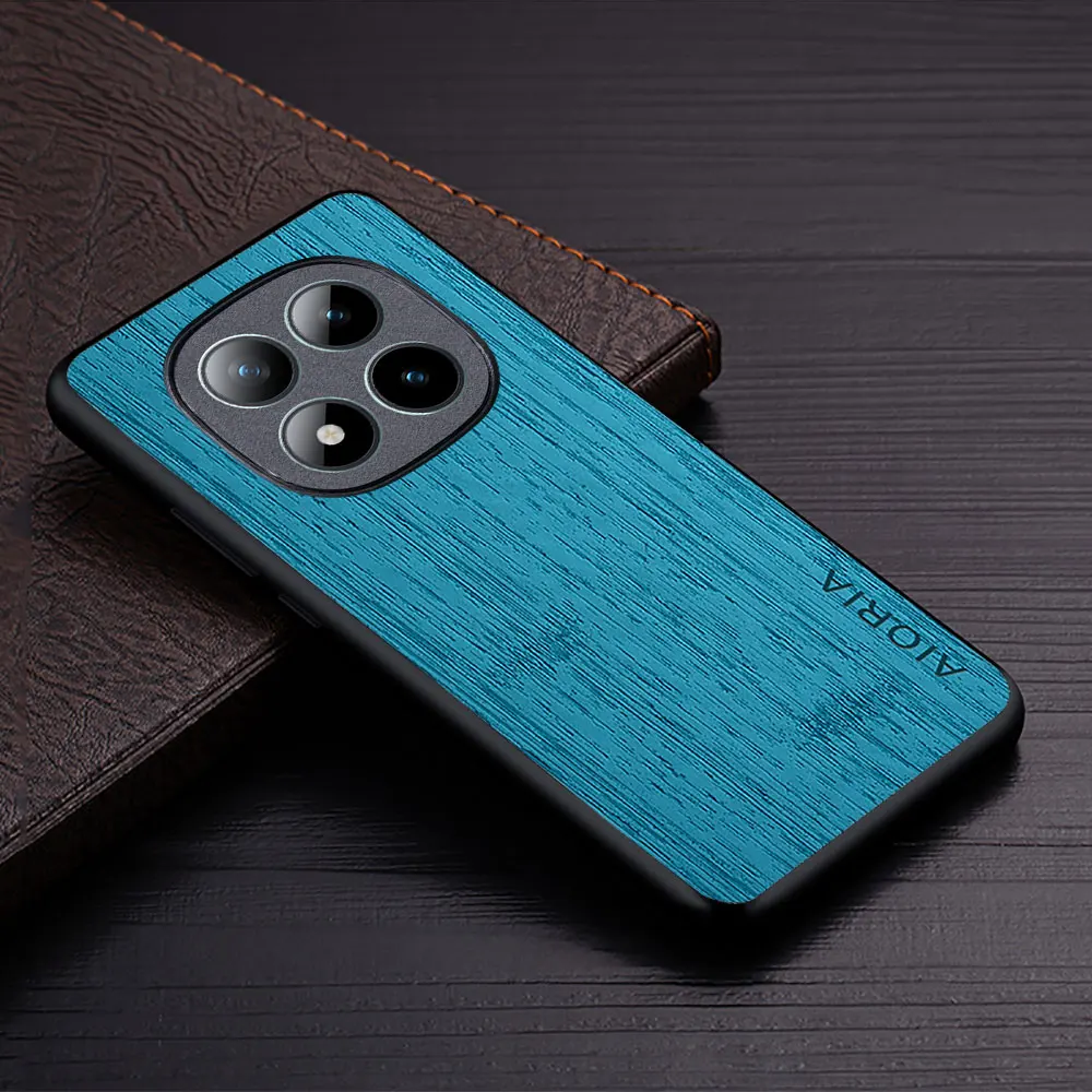 Etui na Xiaomi Redmi Note 15 14 Pro Plus 4G 5G Funda z prostym wzorem drewna, skórzane etui PU na telefon Redmi Note 15 Pro — zdjęcie produktu 4