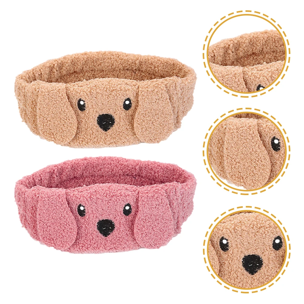 

2 шт. повязка для волос для женщин эластичный головной убор для макияжа для мытья лица спа маска для глаз милая декоративная повязка на голову для девочек мягкая дышащая