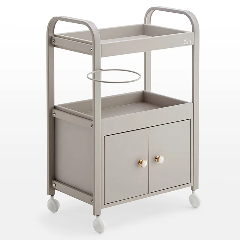 Beauty Aesthetic Furniture Acrylic Trolley Organizer Wheels Salon Decor Cart Utility Stations Barber Wood Cleaning Rollwagen Spa