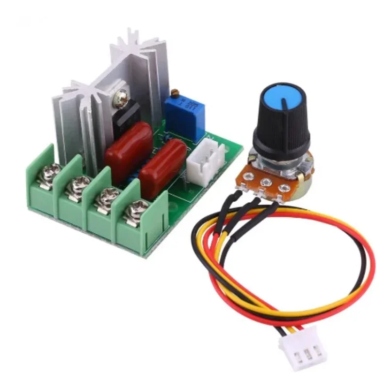 2000W Thyristor Governor Motor Speed Regulation AC 220V Voltage Regulation Dimming Module Potentiometer with Line