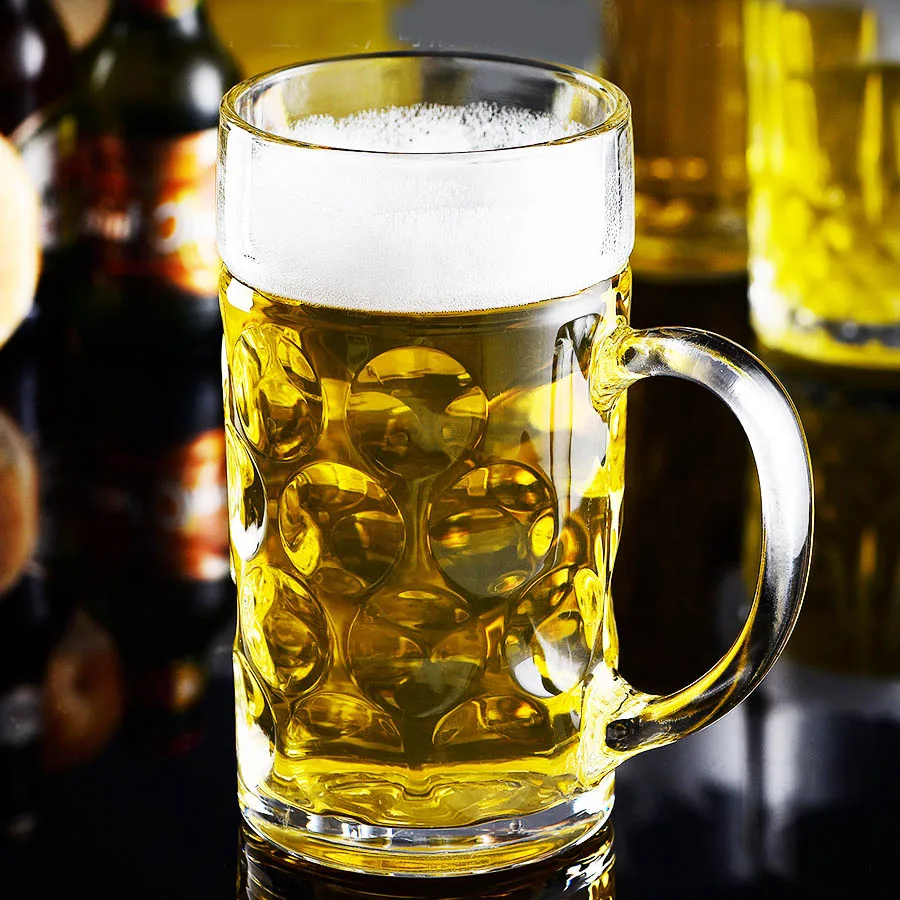 1000ml Transparent Lead Free Glass Beer Mug Craft Beer Mug Large Capacity Glass Cup Hero Cup 1 Liter Beer Mug