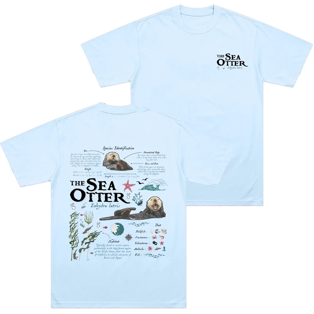Sea Otters Monterey Bay Aquarium T Shirts Comfort Cotton High Quality T-shirts Otter Lover Gifts Unisex Tee Soft Texture Clothes