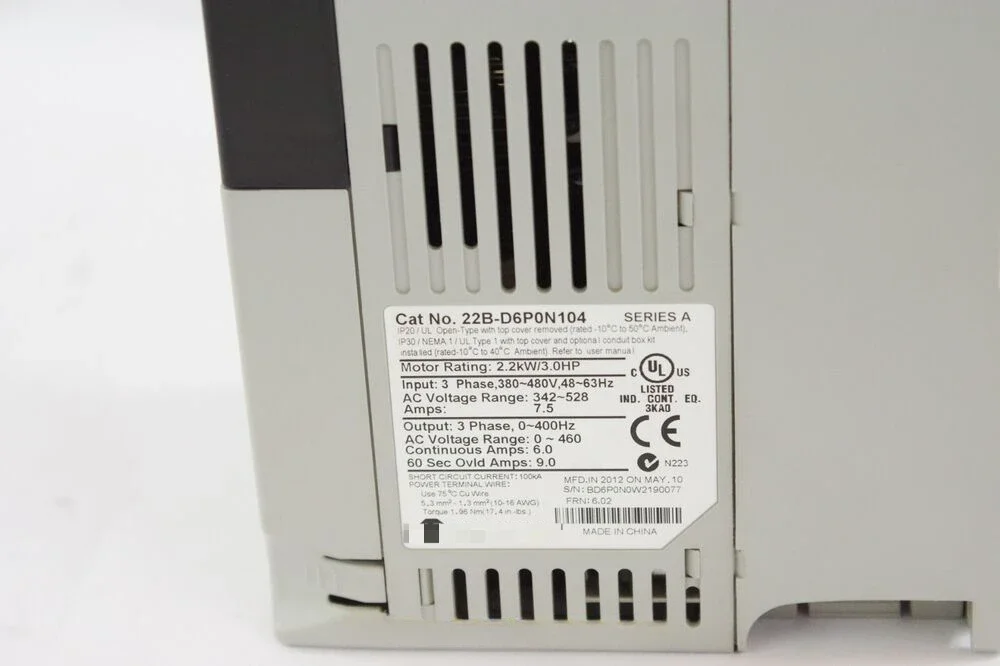 22B-D6P0N104 / 22BD6P0N104 Powerflex 40 3HP AC Drive