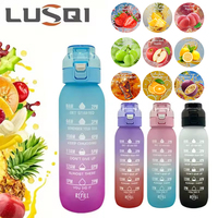 LUSQI 1L Air Flavored Water Bottle With Straw Scent Up Large Capacity Fashion Water Cup For Fitness Outdoor Activities