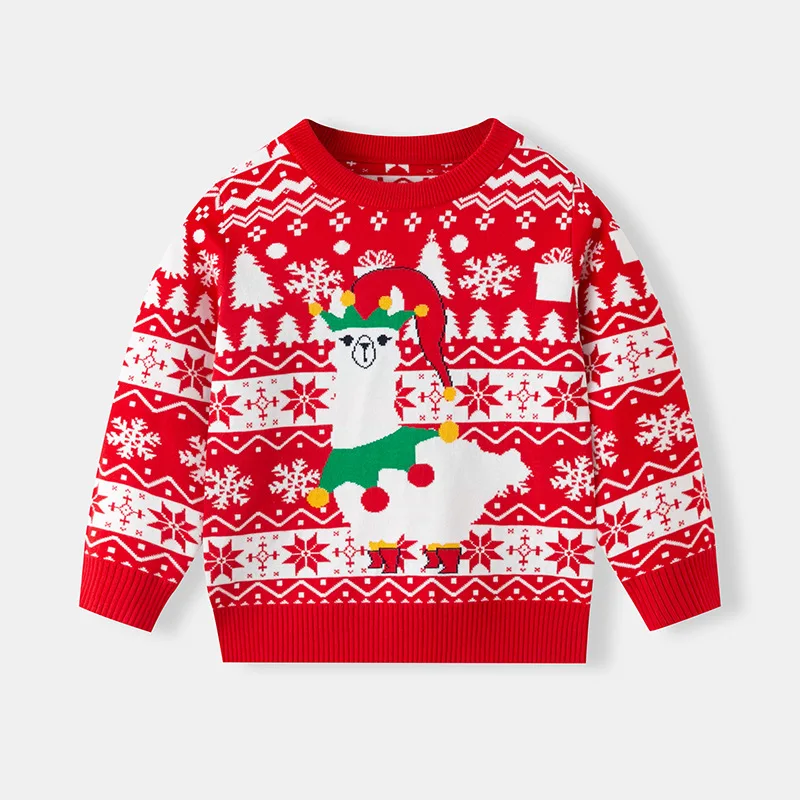 

Toddler Boys Autumn Winter Sweaters Knitted Contrast Color Cartoon Baby Boys Top Round Neck Long Sleeves Kids Baby Boys Pullover