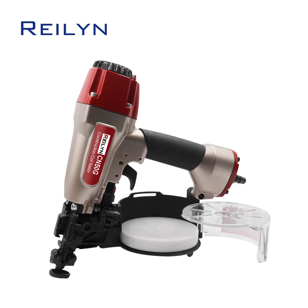 

REILYN Coil Roofing Nailer CN50G Professions Pallet Pneumatic Nailer Gun for Furniture Floor Fastening Wood Processing