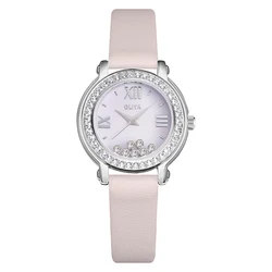 Fashion ladies watches a lot of diamonds waterproof leather straps female college student quartz watches