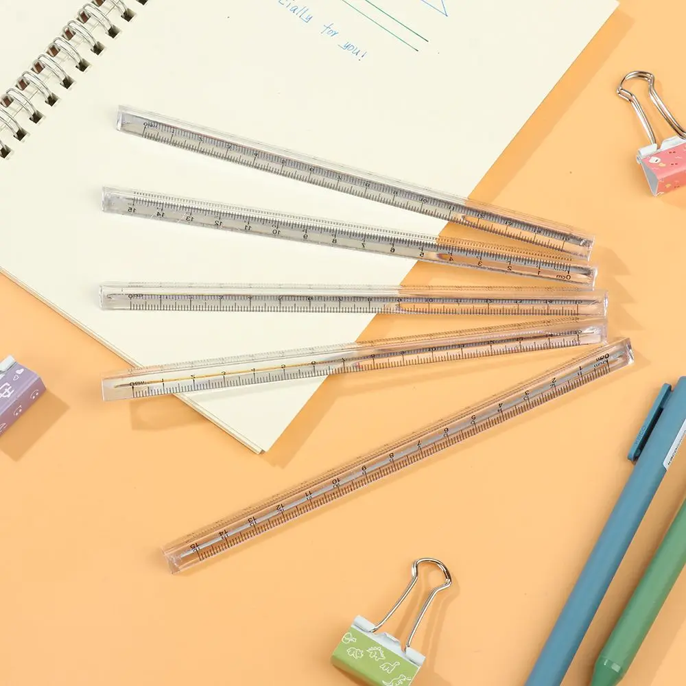 Style Student Stationery School Supplies  Scale Triangular Rulers Plastic Ruler Transparent Triangle Ruler Measuring Tools